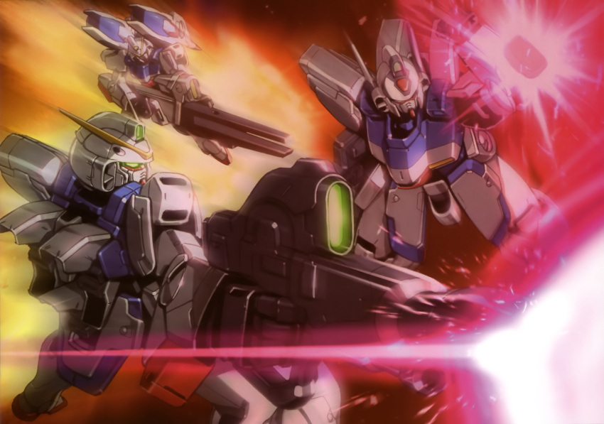 beam_shield, gun, gundam, highres, mecha, official_art, v_gundam, victory_gundam, victory_gundam_hexa, weapon