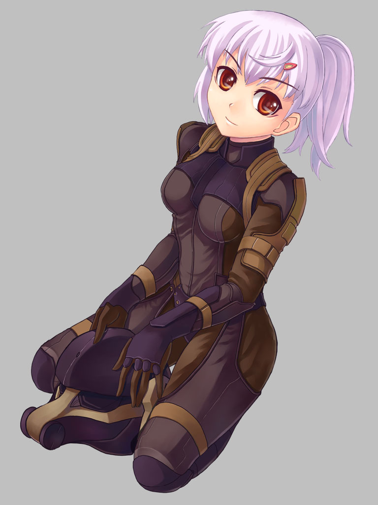 bodysuit, breasts, frogs_(mgs), hair_ornament, hairclip, headwear_removed, helmet, helmet_removed