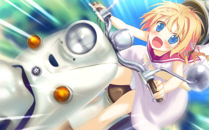 blonde_hair, blue_eyes, blush, braids, dress, game_cg, irotoridori_no_hikari, irotoridori_no_sekai