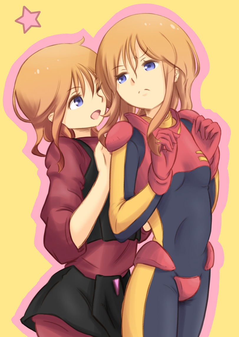 blue_eyes, bodysuit, clone, elpeo_puru, frown, gloves, gundam, gundam_zz