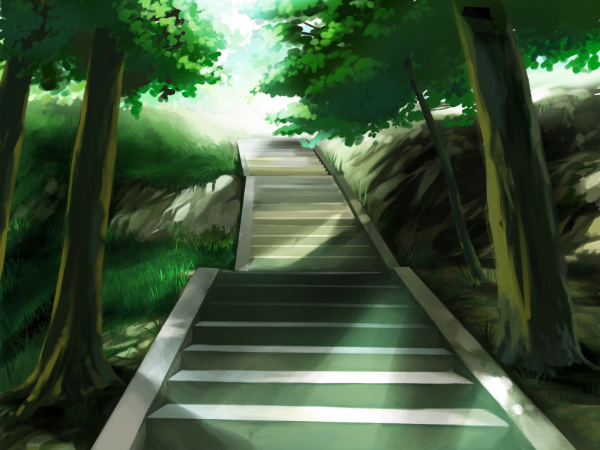 highres, nature, no_humans, outdoors, sany, scenery, stairs, still_life