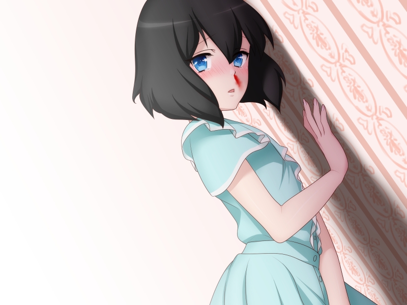 blood, blue_eyes, dress, houshou_yuzurina, kono_naka_ni_hitori_imouto_ga_iru!, loup-garou, nosebleed