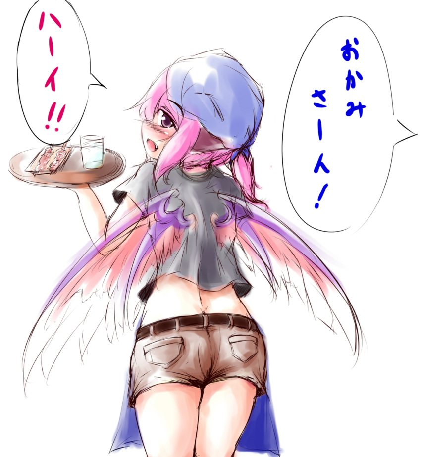 alternate_hairstyle, animal_ears, apron, ass, ayatori_(aytr), belt, blush, casual