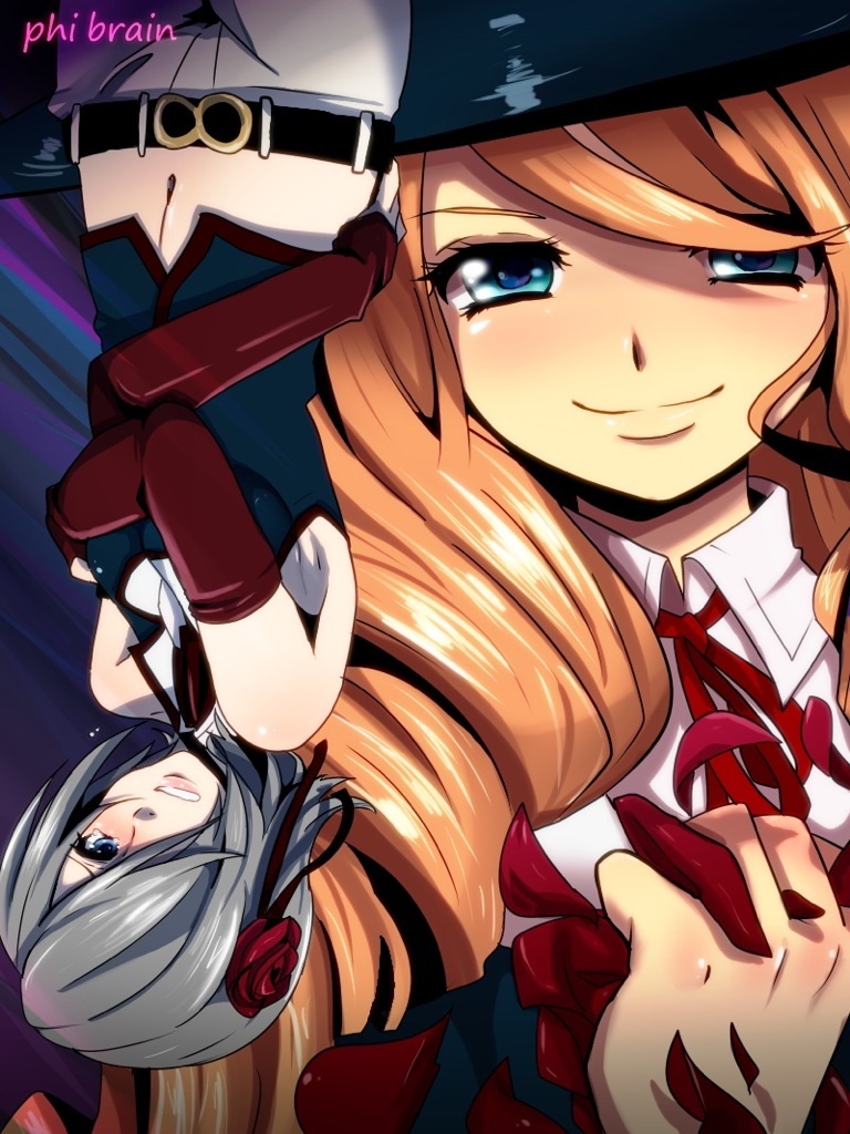 belt, blonde_hair, blue_eyes, blush, flower, hair_flower, hair_ornament, hair_over_one_eye