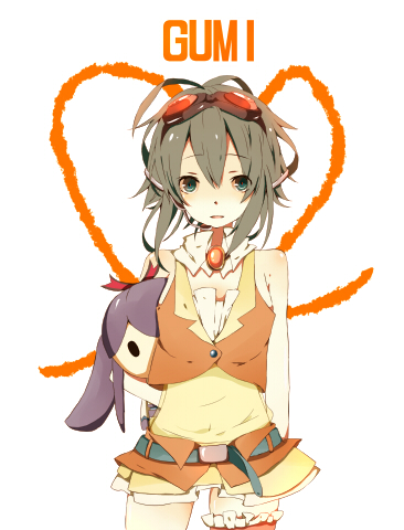 applexxx, character_doll, doll, goggles, goggles_on_head, green_eyes, green_hair, gumi