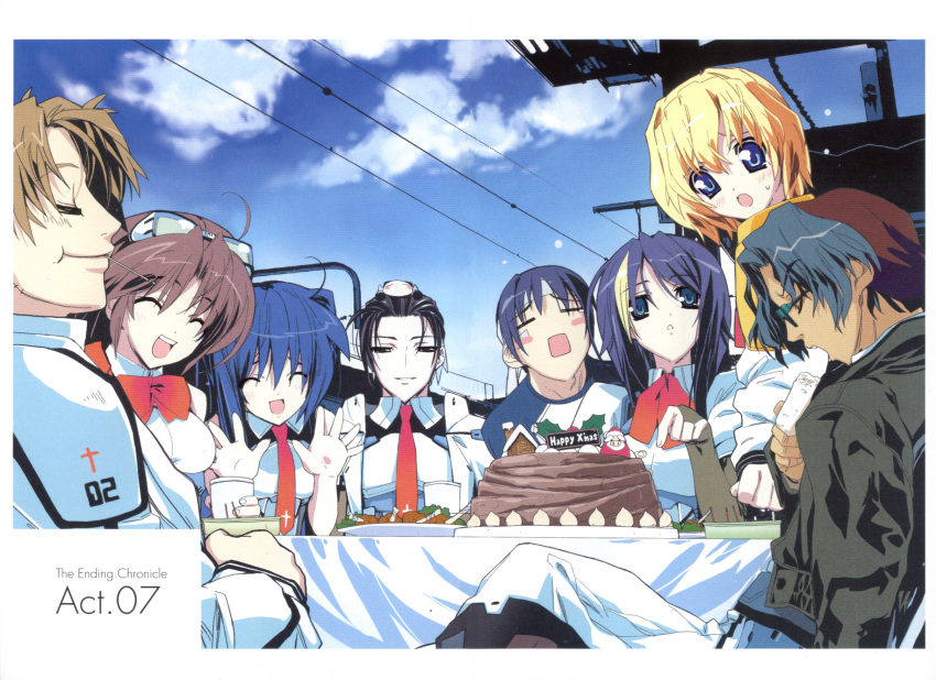 4girls, annotated, black_hair, blonde_hair, blue_eyes, blue_hair, bodysuit, brown_eyes