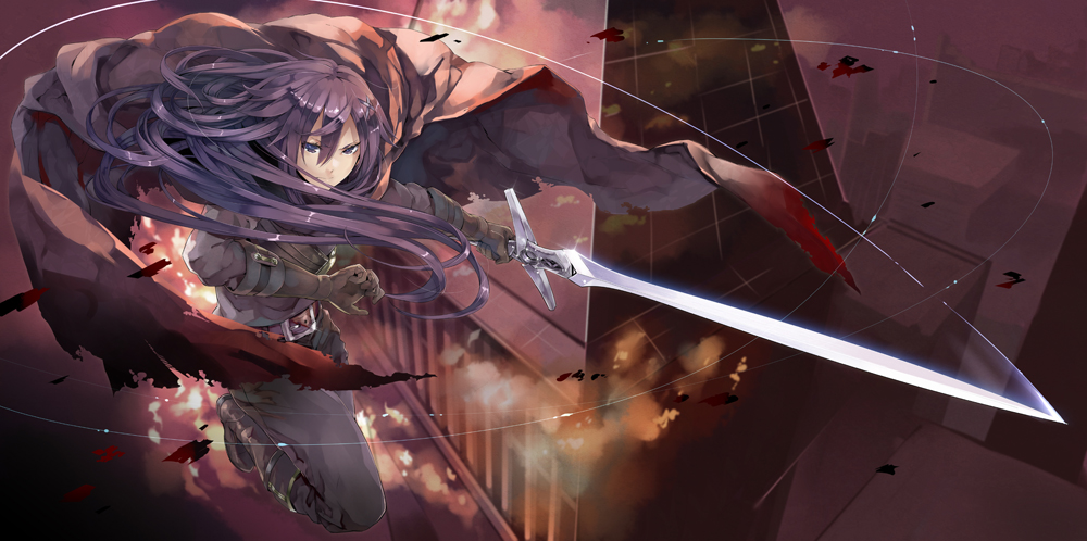 belt, black_hair, blue_eyes, boots, boris_(children_of_the_rune), cape, children_of_the_rune, gloves