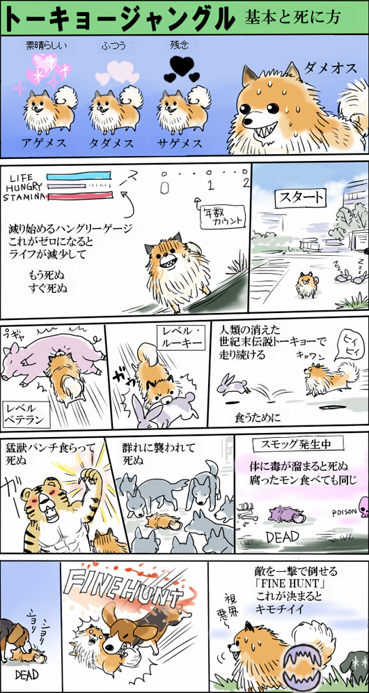 dog, no_humans, pig, tiger, tokyo_jungle, translated, ya-ma-to