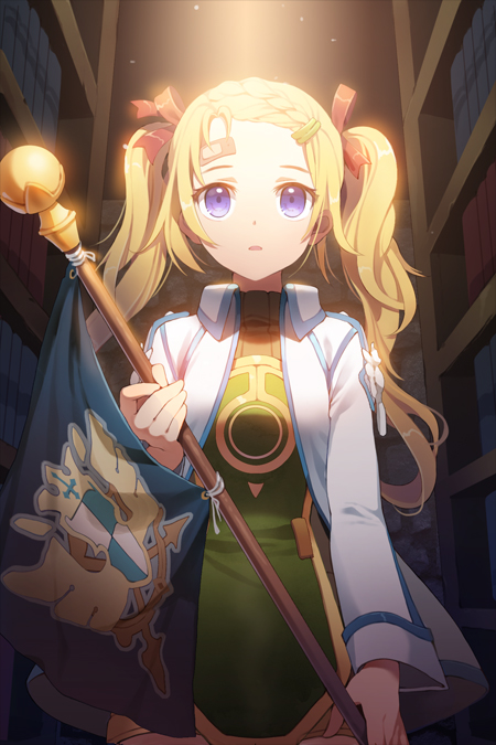 bandaid, blonde_hair, blue_eyes, braid, coat, flag, frett, gilse