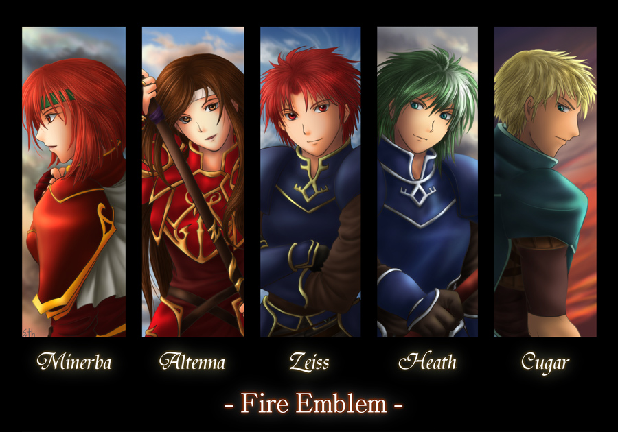 2girls, 3boys, altenna_(fire_emblem), armor, blonde_hair, brown_eyes, brown_hair, capelet