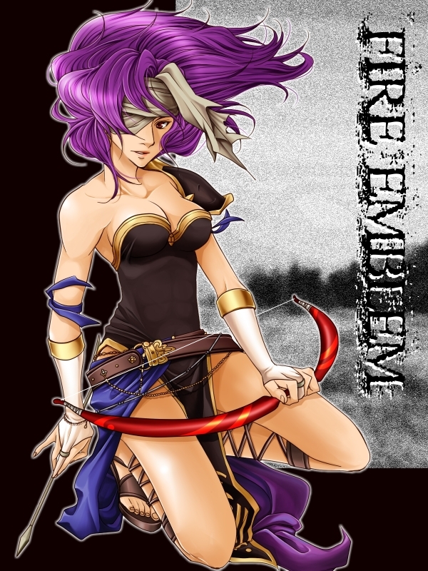 1girl, armor, arrow, belt, bow_(weapon), breasts, bridal_gauntlets, cleavage