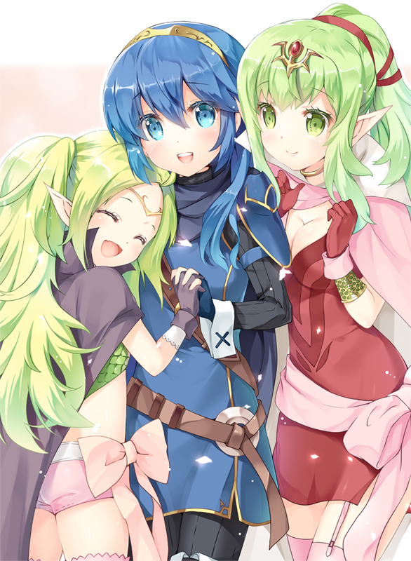 :d, ^_^, adult, blue_eyes, blue_hair, blush, bow, breasts