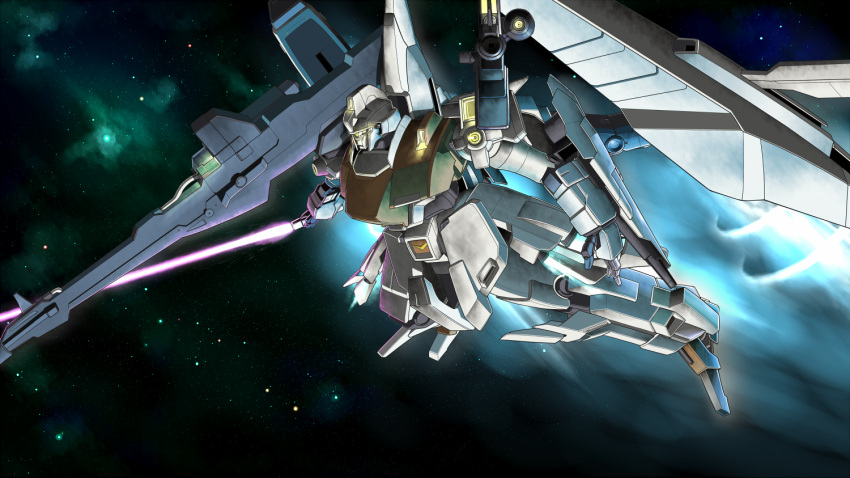 energy_sword, gomi_kushige, gun, gundam, gundam_unicorn, mecha, no_humans, rezel_type-c