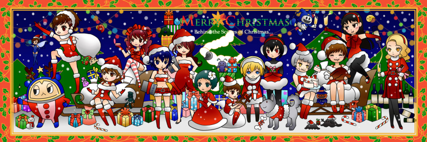 14girls, amagi_yukiko, animal, black_hair, blue_hair, brown_hair, cake, chibi