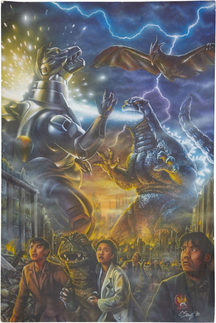 aoki_kazushi, atomic_ray, battle, godzilla, godzilla_(series), godzilla_junior, gojo_azusa, mechagodzilla