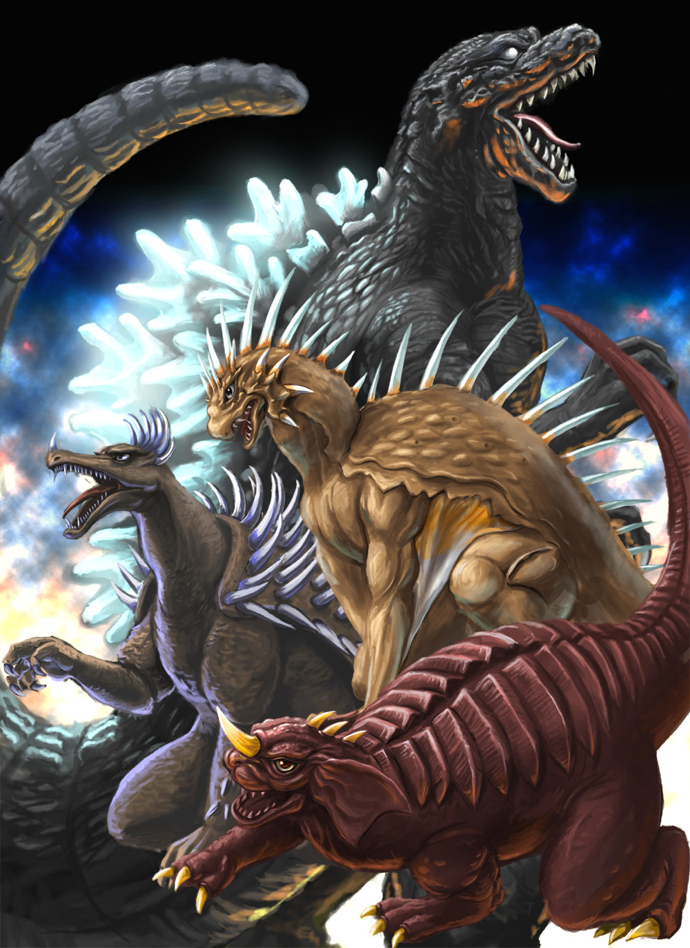 anguirus, baragon, godzilla, godzilla_(series), original_gmk, varan