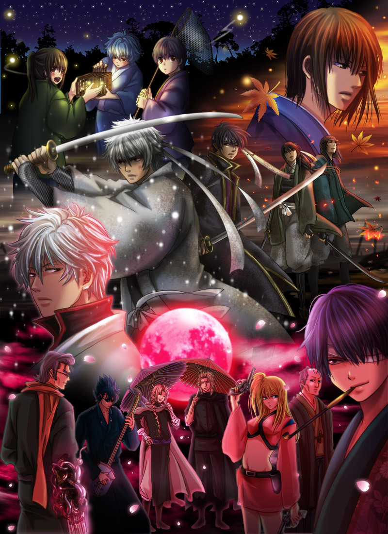 bug_net, eriyama, fireflies, gintama, japanese_clothes, joui, kamui, katana