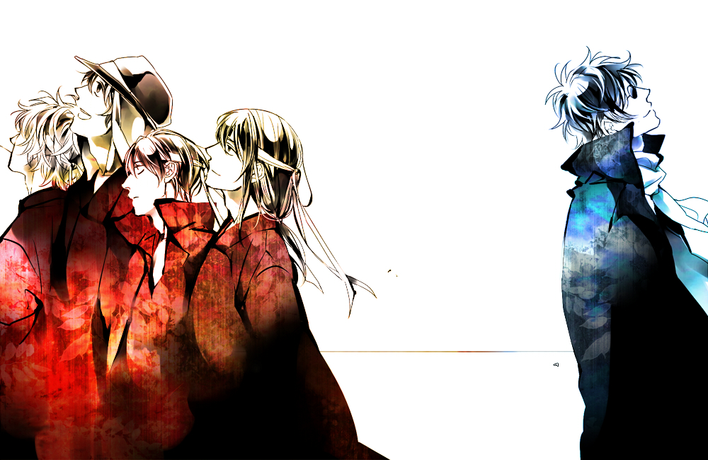 aiharasuke, dual_persona, gintama, gradient, headband, joui, katsura_kotarou, monochrome