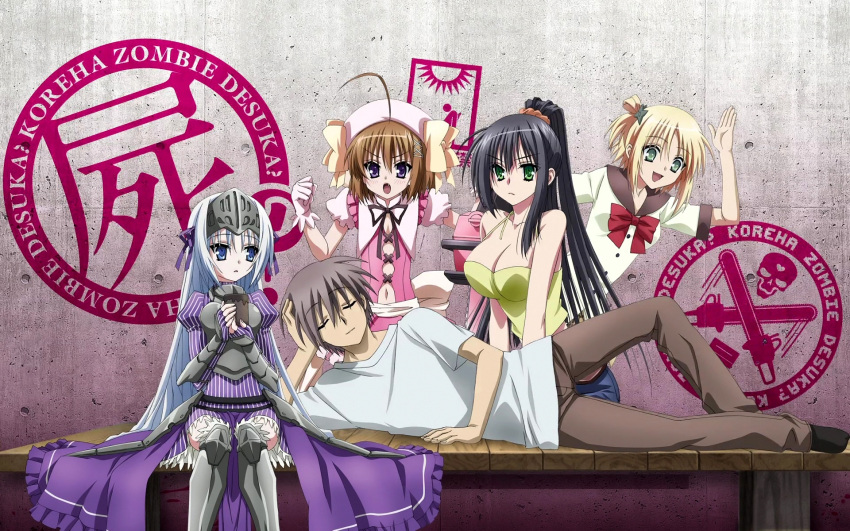 eucliwood_hellscythe, haruna_(kore_wa_zombie_desu_ka?), kore_wa_zombie_desu_ka?, maelstrom, seraphim_(kore_wa_zombie_desu_ka?)