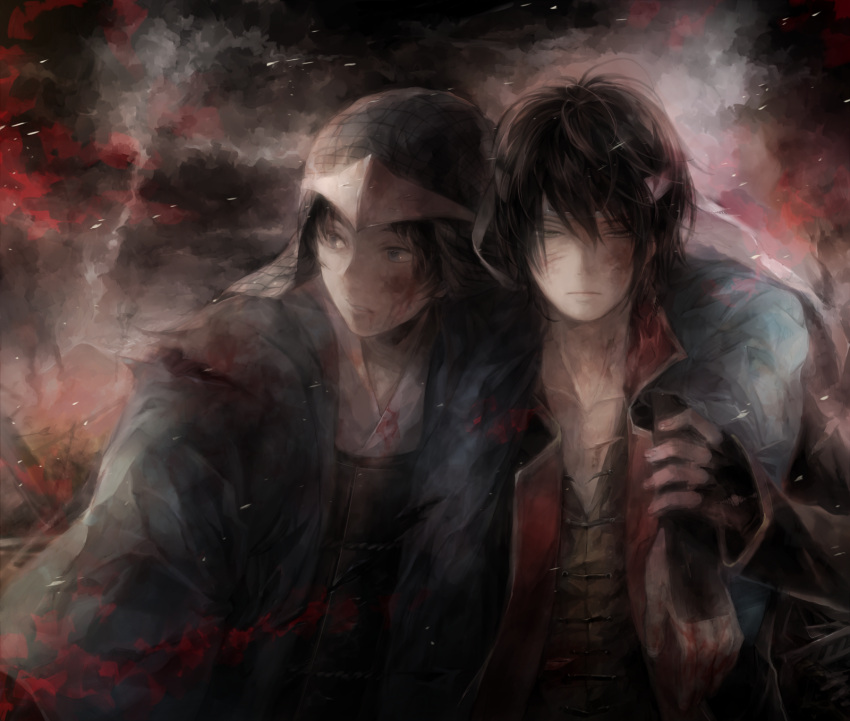 baikaouka, brown_hair, gintama, hat, headband, highres, japanese_clothes, joui