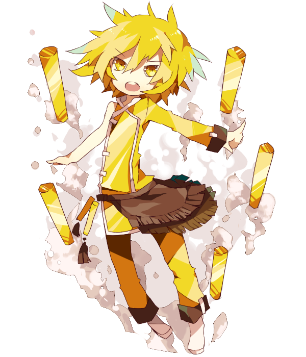 1boy, 1girl, blaze_(minecraft), blonde_hair, flat_chest, minecraft, personification, rooseputo_02