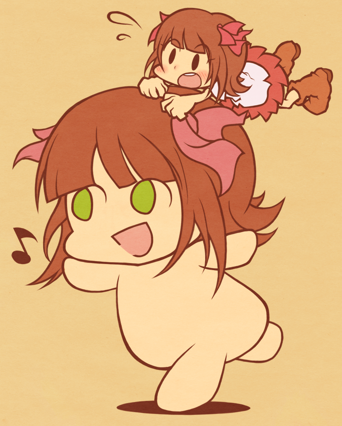 brown_hair, green_eyes, hair_ornament, icon_(sugarless_yogurt), idolmaster, musical_note, nonowa, ribbon, short_hair, smile, sugarless_yogurt_1121