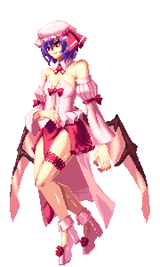 aguy, hat, lowres, pixel_art, remilia_scarlet, short_hair, solo, touhou