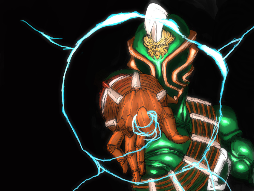 highres, kamen_rider, kamen_rider_hibiki_(series), kamen_rider_zanki, oni, parody, pointing, sketch, t_yamada, to_aru_kagaku_no_railgun, to_aru_majutsu_no_index