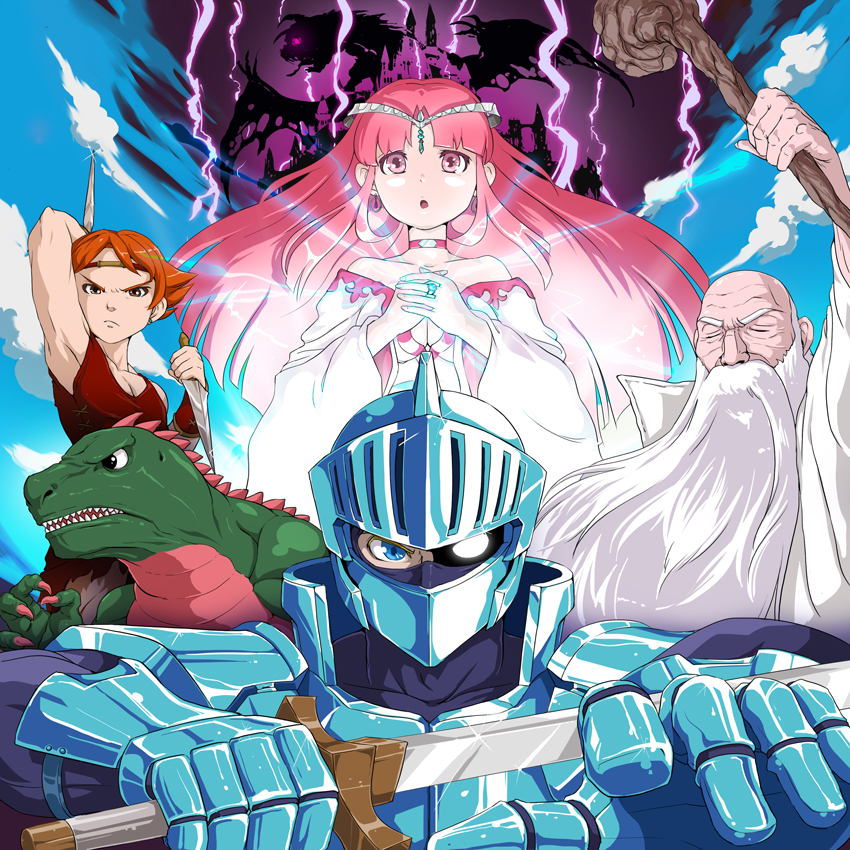 armor, bald, beard, circlet, facial_hair, full_armor, jewelry, king's_knight