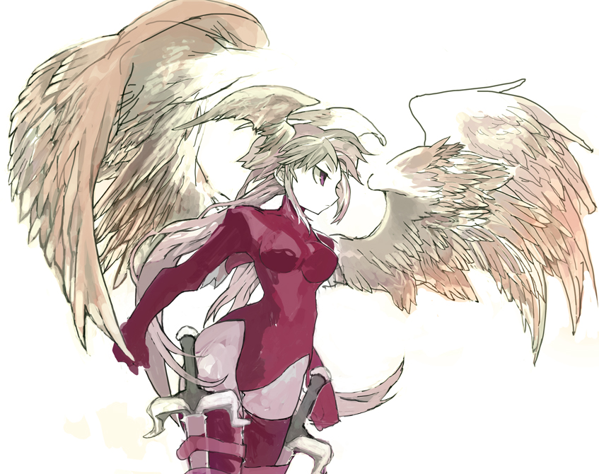 bodysuit, boots, breasts, feathers, final_fantasy, final_fantasy_tactics, gloves, head_wings