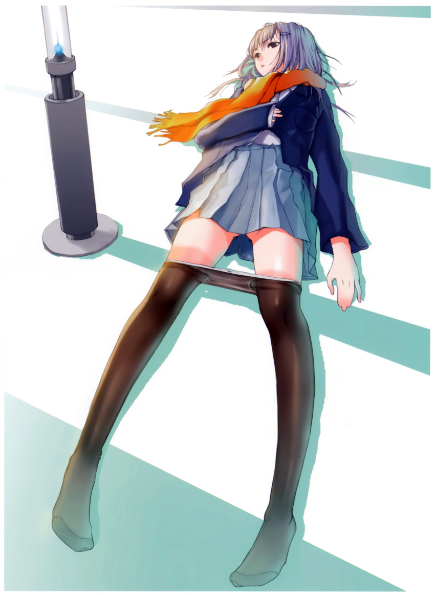 absurdres, black_legwear, blazer, bow, bow_panties, fuyuno_haruaki, hair_ornament, hairclip