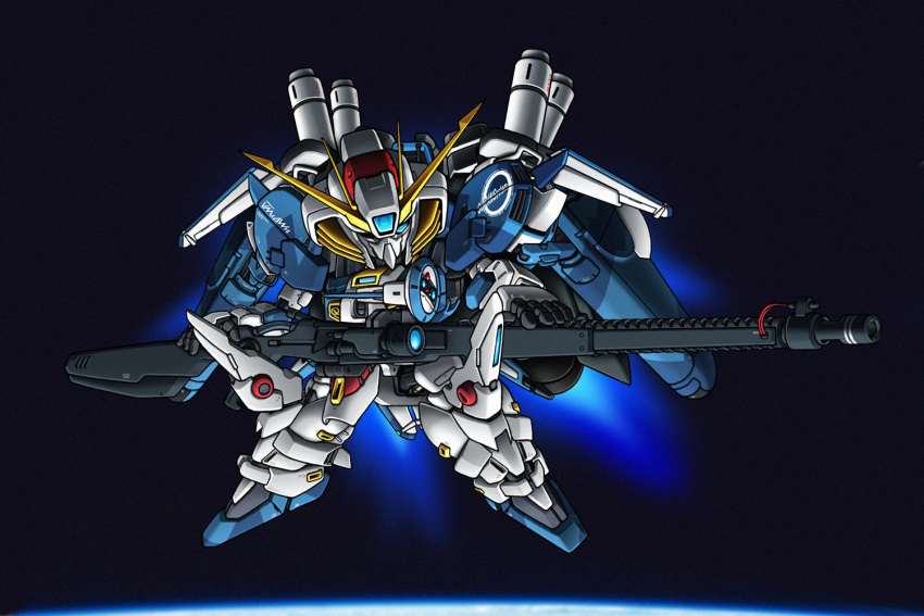 chibi, ex-s_gundam, gun, gundam, gundam_sentinel, mecha, no_humans, noah_noah