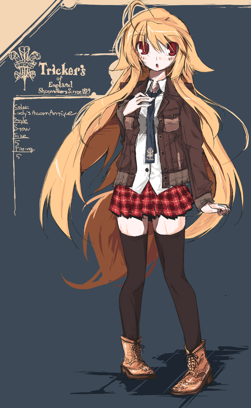 blush, endou_chihiro, highres, kuu_(endou_chihiro), long_hair, original, red_eyes, skirt
