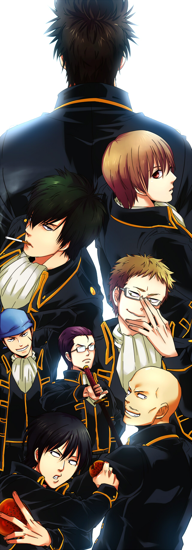 gintama, harada_unosuke, hijikata_toushirou, itou_kamotarou, kondou_isao, military, military_uniform, ogsan