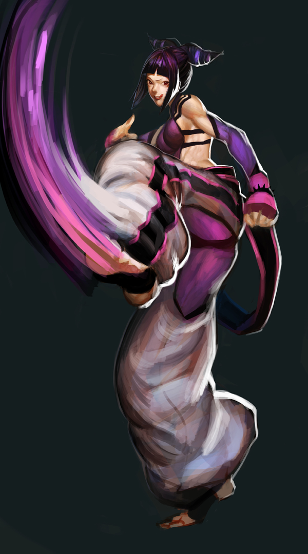 1girl, baggy_pants, bare_shoulders, black_background, black_hair, bracelet, breasts, elbow_gloves