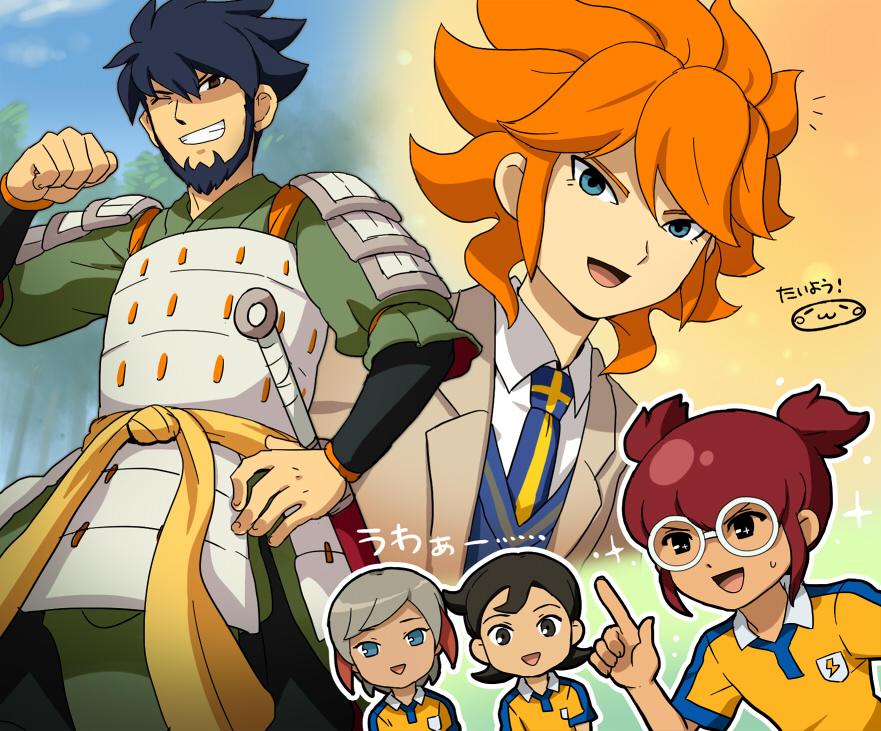 5boys, amemiya_taiyou, aoyama_shunsuke, armor, glasses, hayami_tsurumasa, ichino_nanasuke, inazuma_eleven