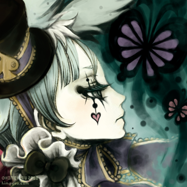bunny_ears, gothic, hat, heart, panda_lanlan, rabbit_ears, ribbon