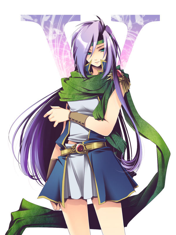 faris_scherwiz, ff_gradient, final_fantasy, final_fantasy_v, green_eyes, headband, long_hair, purple_hair
