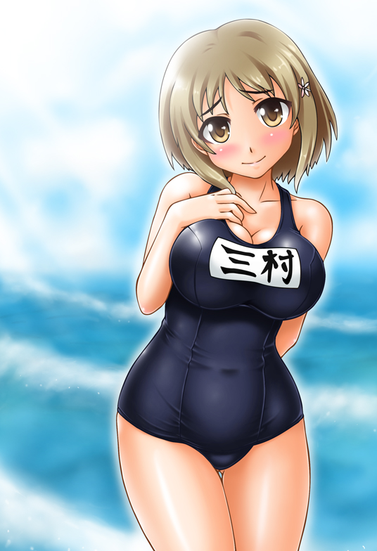 breasts, brown_eyes, brown_hair, cleavage, clothed_navel, idolmaster, idolmaster_cinderella_girls, mimura_kanako