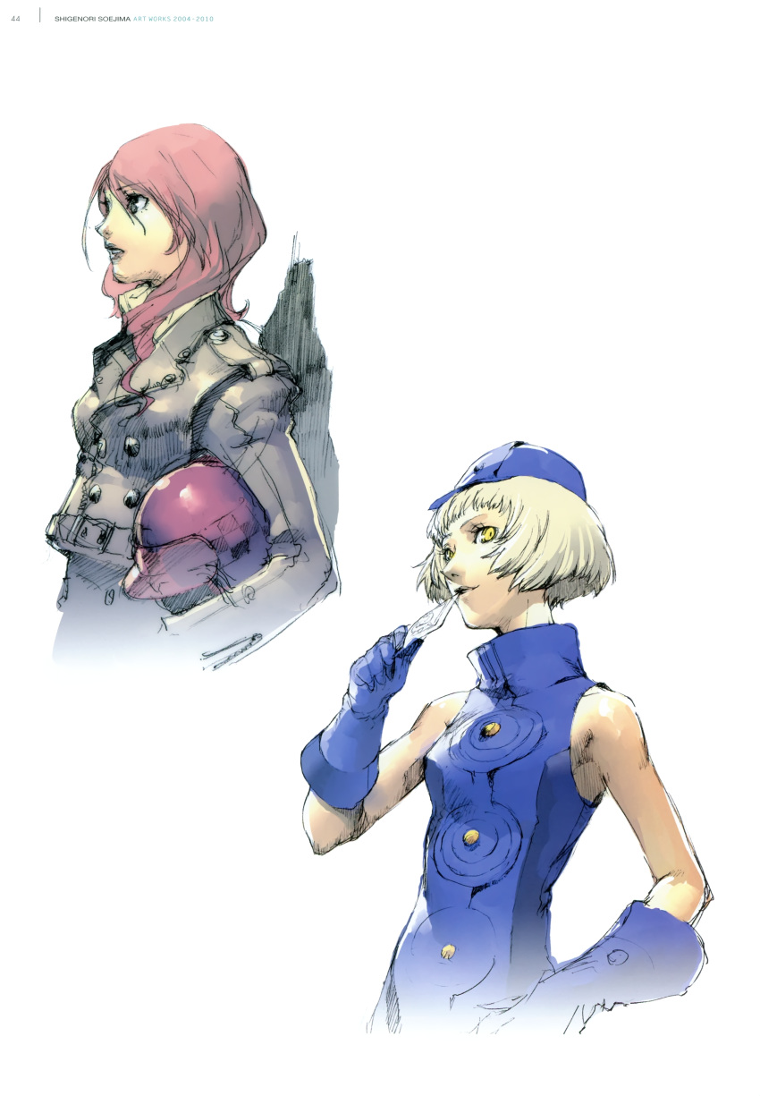 black_coat, card, elizabeth, elizabeth_(p3), elizabeth_(persona), helmet, kirijou_mitsuru, megaten