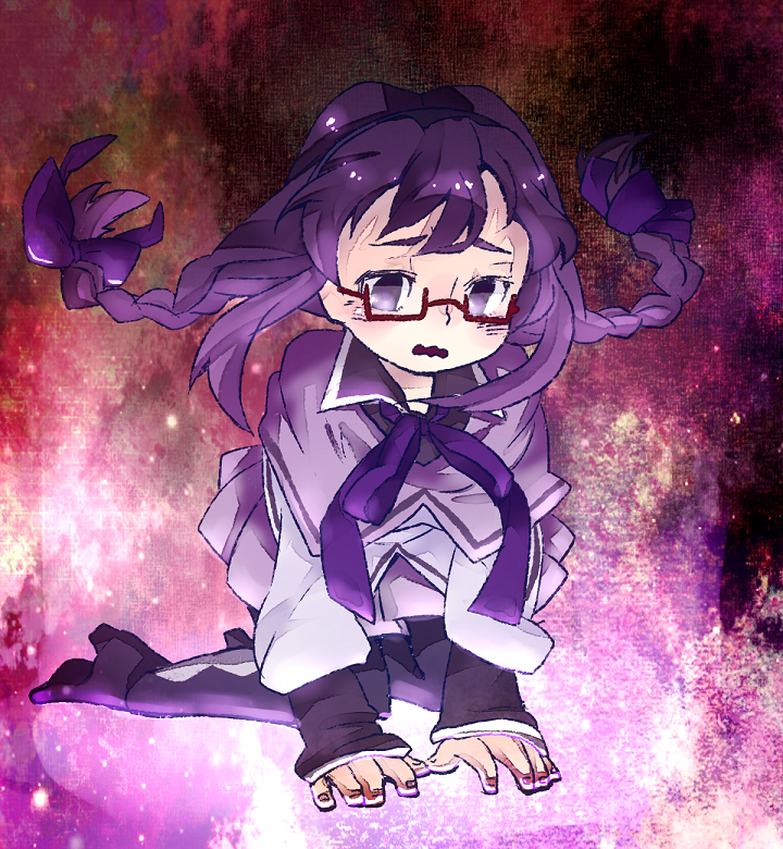 akemi_homura, bespectacled, black_hair, glasses, hairband, hinamiko, long_hair, magical_girl
