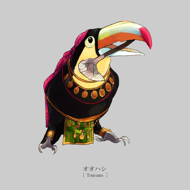 ikeuchi, mouth_hold, no_humans, original, simple_background, solo, toucan