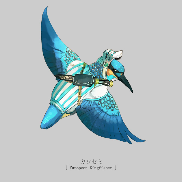 common_kingfisher, ikeuchi, no_humans, original, simple_background, solo, sword, weapon
