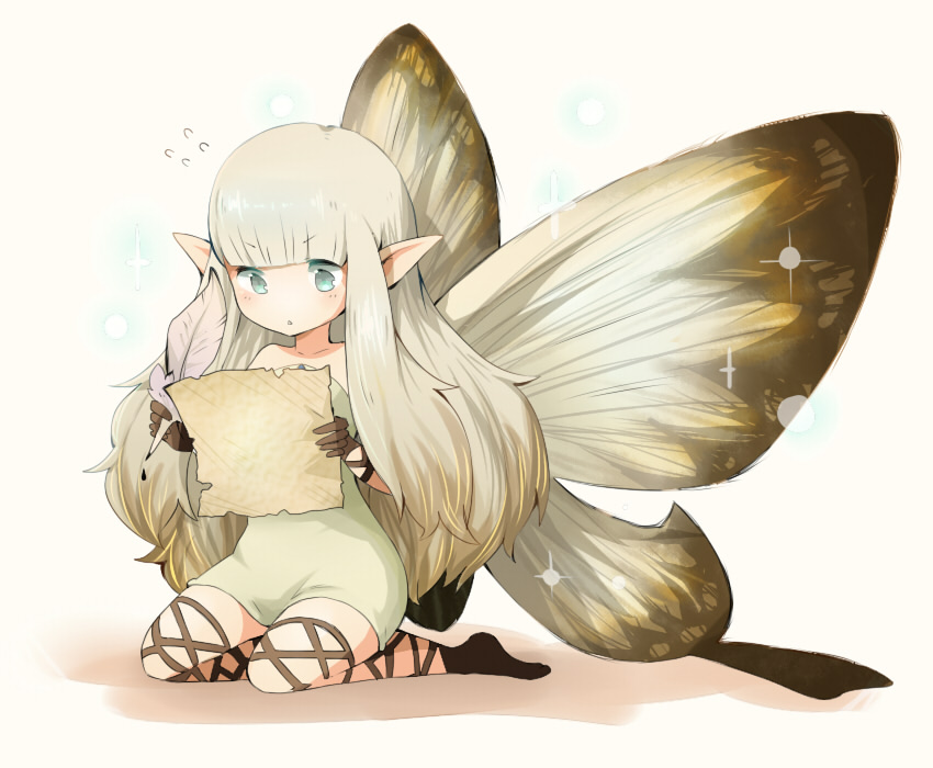 aerie_(bravely_default), bare_shoulders, blue_eyes, bravely_default:_flying_fairy, bravely_default_flying_fairy, butterfly_wings, dress, fairy