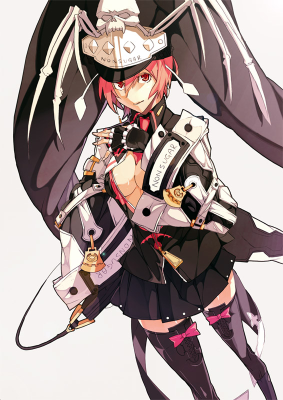 breasts, cleavage, fingerless_gloves, gloves, guilty_gear, guilty_gear_2, hat, necktie