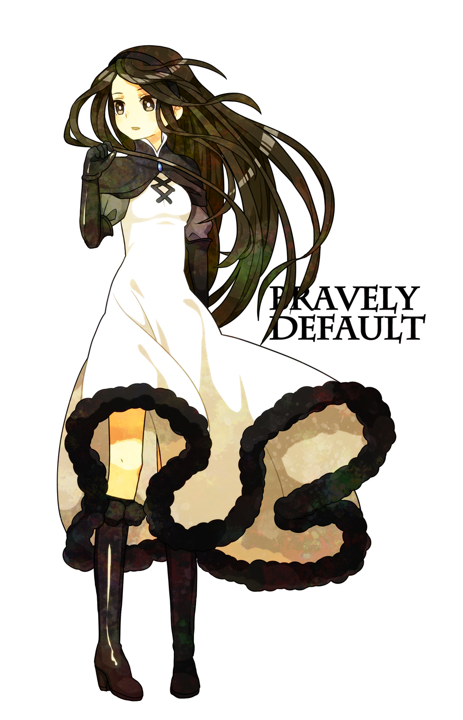 agnes_oblige, black_eyes, black_hair, boots, bravely_default:_flying_fairy, bravely_default_flying_fairy, brown_eyes, brown_hair