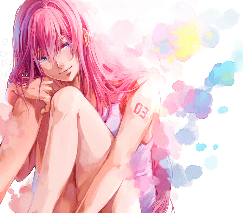 blue_eyes, kali_lgk, long_hair, looking_away, megurine_luka, pink_hair, sititng, sitting