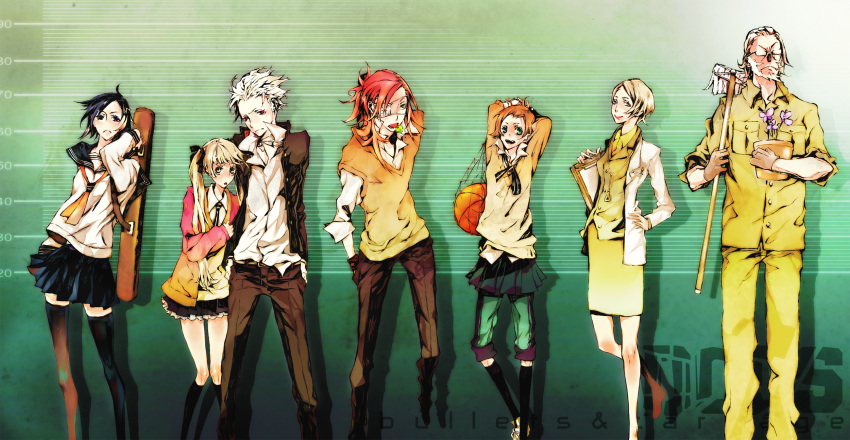 basketball, dogs:_bullets_&amp;_carnage, dogs_(manga), everyone, fuyumine_naoto, haine_rammsteiner, highres, katana