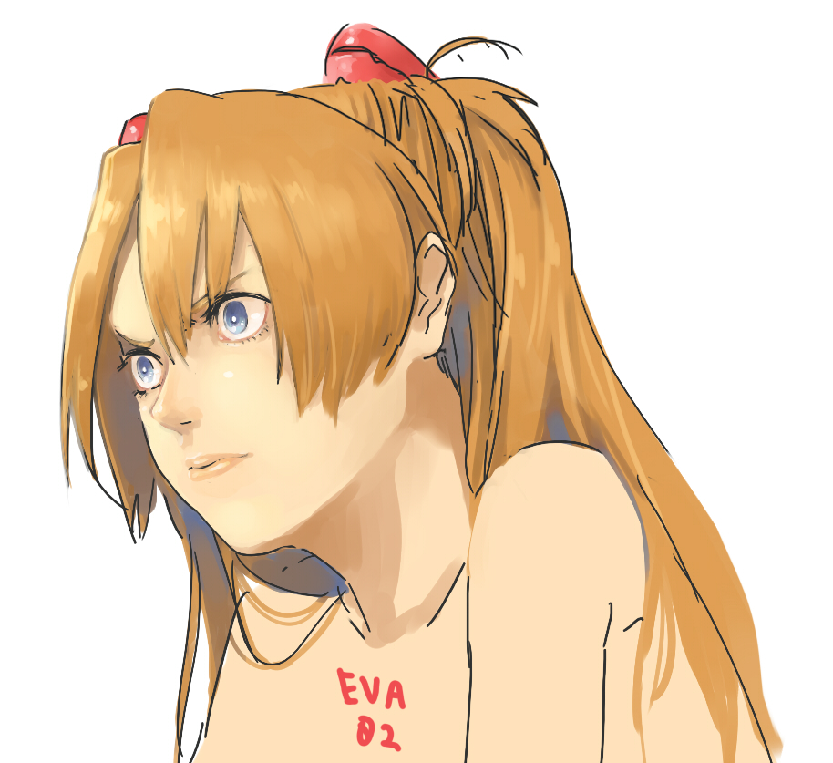 1girl, angry, bare_shoulders, bigoru, blue_eyes, close-up, face, hair_ornament
