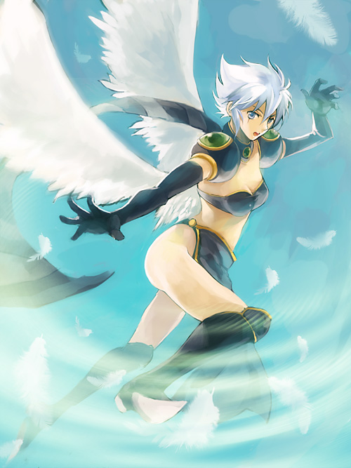 flying, gloves, kaito_(sawayakasawaday), ocarina_(violinist_of_hameln), sawayakasawaday, violinist_of_hameln, wings